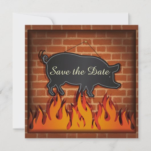 BBQ Cookout Pig Pickin' ! Save The Date (Voorkant)