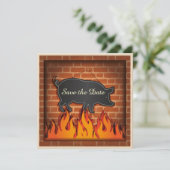 BBQ Cookout Pig Pickin' ! Save The Date (Staand voorkant)