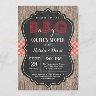 BBQ Couples Shower Invitation Baby Q Backyard Basi Kaart