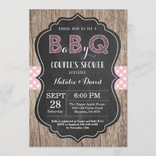 BBQ Couples Shower Invitation Baby Q Backyard Girl Kaart