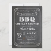 BBQ Couples Shower Invitation Chalkboard Kaart (Voorkant)
