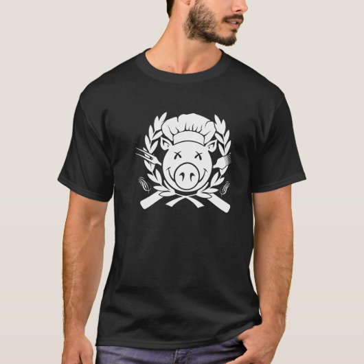 BBQ Crest - wit afdrukken T-shirt (Voorkant)