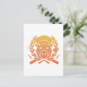 BBQ Crest - zonsondergang vervagen Briefkaart (Staand voorkant)