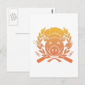 BBQ Crest - zonsondergang vervagen Briefkaart (Voorkant / Achterkant)