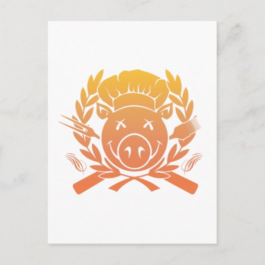 BBQ Crest - zonsondergang vervagen Briefkaart (Voorkant)