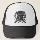 BBQ Crest - zwart afdrukken Trucker Pet (Voorkant)