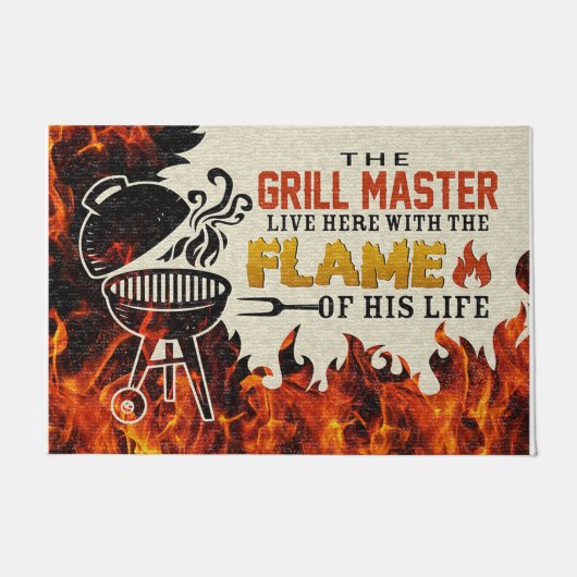 Bbq Custom Doormat Grill Master Lives Deurmat (Voorkant)