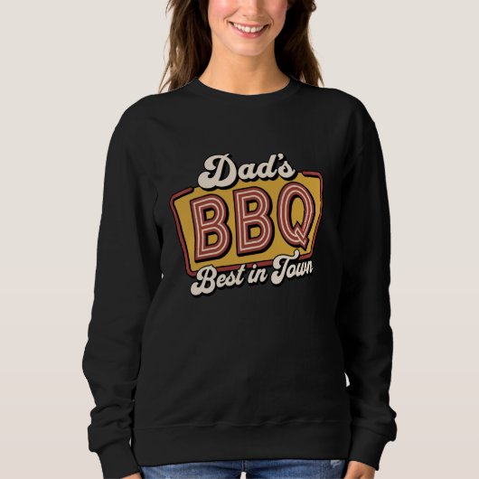 BBQ Daddy Grill Vlees Roken Retro Vaderdag Trui (Voorkant)