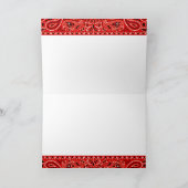 BBQ de Rode Paisley Westerne Druk van de Sjaal Kaart (Binnen)