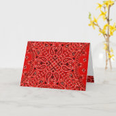 BBQ de Rode Paisley Westerne Druk van de Sjaal Kaart (Gele Bloem)