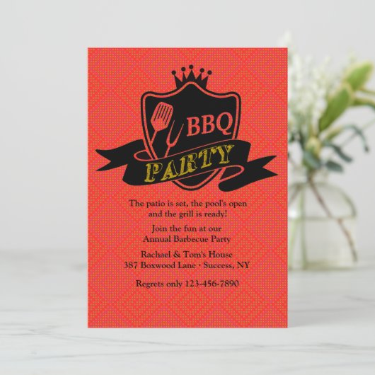 BBQ de Uitnodiging van de Partij (Staand voorkant)