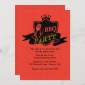 BBQ de Uitnodiging van de Partij (Voorkant / Achterkant)