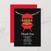 bbq de verjaardagspartij, barbecue, bbq grill, bedankkaart (Voorkant / Achterkant)