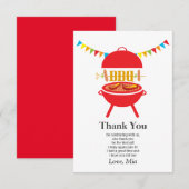 bbq de verjaardagspartij, barbecue, bbq grill, bedankkaart (Voorkant / Achterkant)