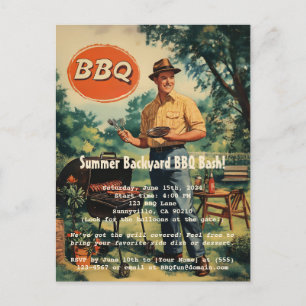  BBQ Delight: Classic Backyard Cookout Scen Briefkaart