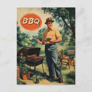  BBQ Delight: Classic Backyard Cookout Scen Briefkaart
