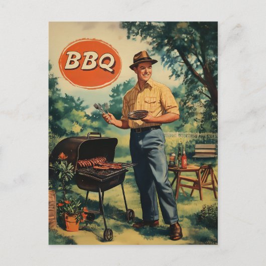 BBQ Delight: Classic Backyard Cookout Scen Briefkaart (Voorkant)