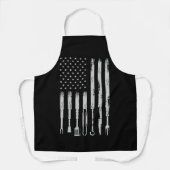 BBQ Design Smoking Barbecue USA Flag Schort (Voorkant)