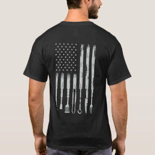 BBQ Design Smoking Barbecue USA Flag T-shirt