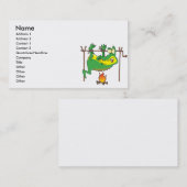 BBQ diner grappige alligator gator cartoon Visitekaartje (Voorkant / Achterkant)