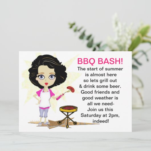 BBQ Diva Uitnodiging (Staand voorkant)