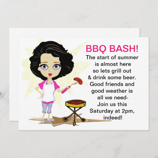 BBQ Diva Uitnodiging (Voorkant / Achterkant)