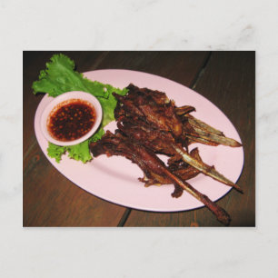 BBQ Duck Beaks ... Thai Asian Street Food Briefkaart