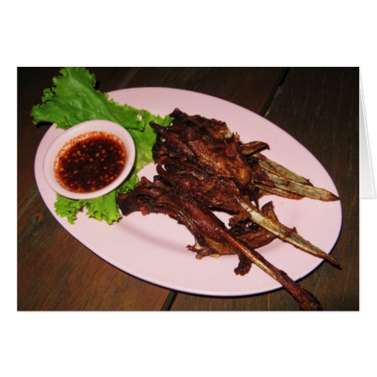 BBQ Duck Beaks ... Thai Asian Street Food Kaart (Voorkant Horizontaal)