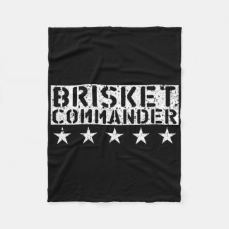 [bbq Dude] Brisket Commander Bbq Shirt  Fleece Deken