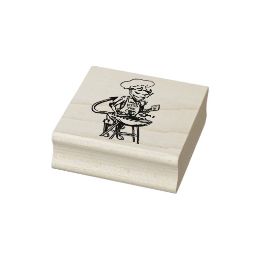 BBQ Duivel kus de kok Rubberstempel (Stempel)