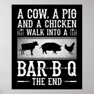 BBQ | Een Koe A-varken en een kippendraait in de B Poster