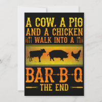 BBQ | Een Koe van een varken en een kippenkop in e