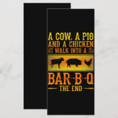 BBQ | Een Koe van een varken en een kippenkop in e Menu (Voorkant / Achterkant)