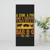 BBQ | Een Koe van een varken en een kippenkop in e Menu (Staand voorkant)