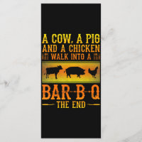 BBQ | Een Koe van een varken en een kippenkop in e