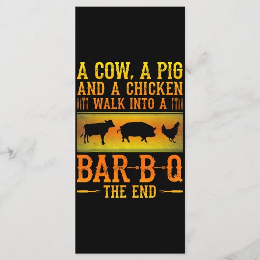 BBQ | Een Koe van een varken en een kippenkop in e Menu (Voorkant)