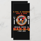 BBQ | Een varken en een kip lopen in een bar BBQ Menu (Voorkant / Achterkant)