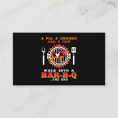 BBQ | Een varken en een kip lopen in een bar BBQ Visitekaartje (Voorkant)