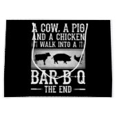 BBQ | Een varken met een varkensstapel en een kipp Groot Cadeauzakje (Voorkant)