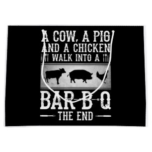 BBQ Een varken met een varkensstapel en een kipp Groot Cadeauzakje