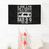 BBQ | Een varken met een varkensstapel en een kipp Spandoek (Insitu)