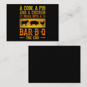 BBQ | Een varken met een varkensstapel en een kipp Visitekaartje (Voorkant / Achterkant)