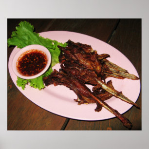 BBQ Eendenbekken ... Thais Aziatisch Straatvoedsel Poster