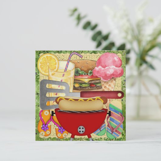 BBQ - Einde van het jaar feest! SRF Kaart (Staand voorkant)