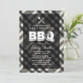 BBQ Elegant Grey Play Baby shower Kaart (Staand voorkant)