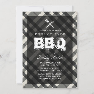 BBQ Elegant Grey Play Baby shower Kaart