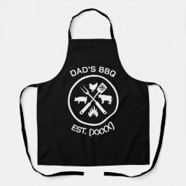 BBQ-embleem van vader met oprichtingsjaar Schort