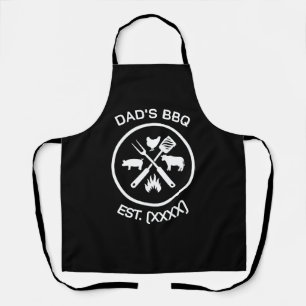BBQ-embleem van vader met oprichtingsjaar Schort