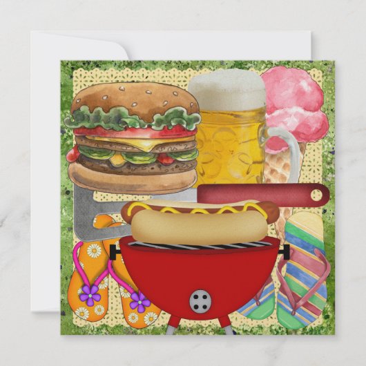 BBQ en bier - 4 juli! SRF Kaart (Voorkant)