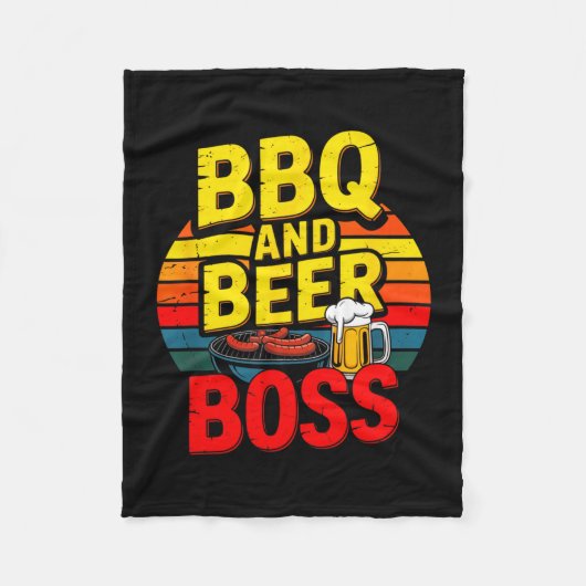 BBQ en Bier BOSS Retro Vader Fleece Deken (Voorkant)